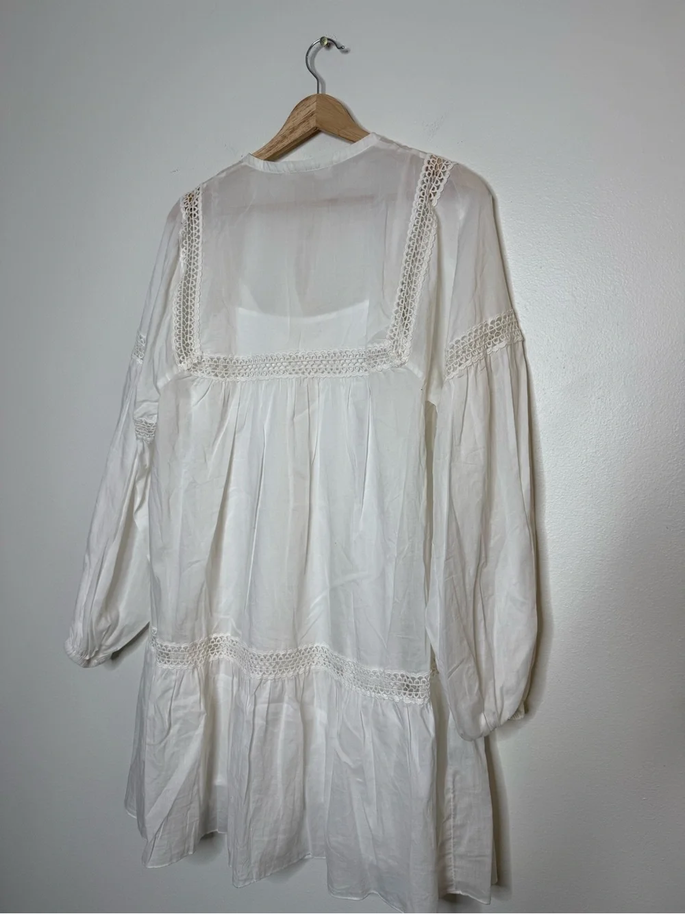 Michael Kors 100% Cotton Coastal Cottagecore ren fair prairie tiered white dress